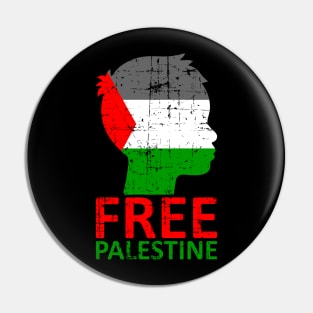 Free Palestine Distressed Flag Art - Stop Killing Innocents Pin