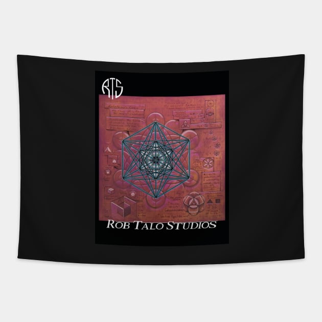 "Metatron's Cube" (w/ Rob Talo Studios logo) Tapestry by RobTalo