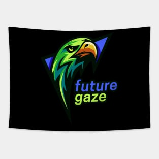 Green eagle future gaze illustration Tapestry