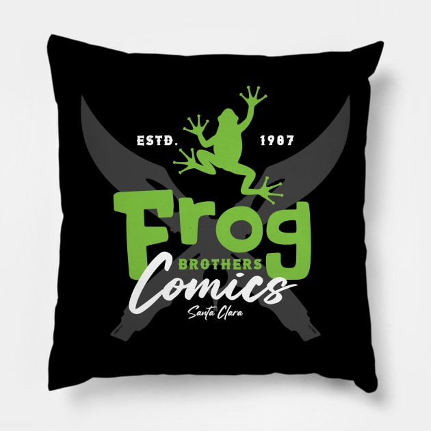 Frog Comics Pillow by MindsparkCreative