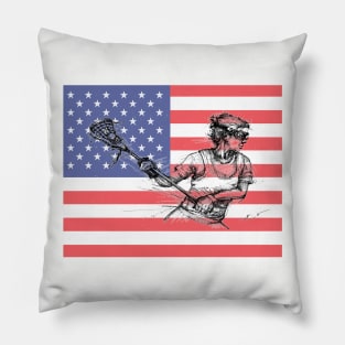 US Flag Crank-Female Pillow