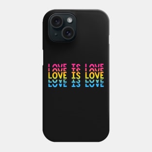 Retro Love is Love Pansexual Stacked Letters Pan Pride Phone Case