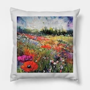 wave of flowers Pillow