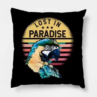 Lost in Paradise Macaw Pillow