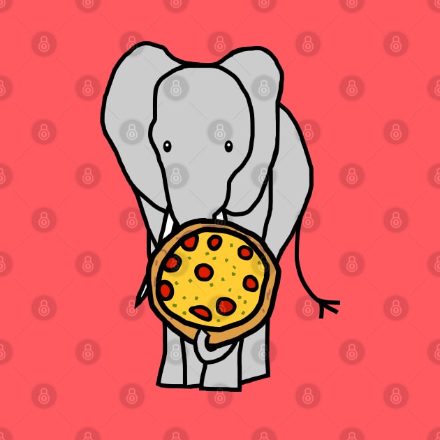 Jumbo Elephant Pizza Pi Day Food by ellenhenryart