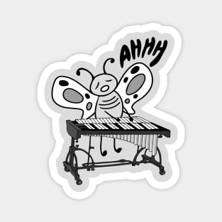 Little Butterfly Vibraphone Player In Love with Music of Vibraphone Mallets Magnet