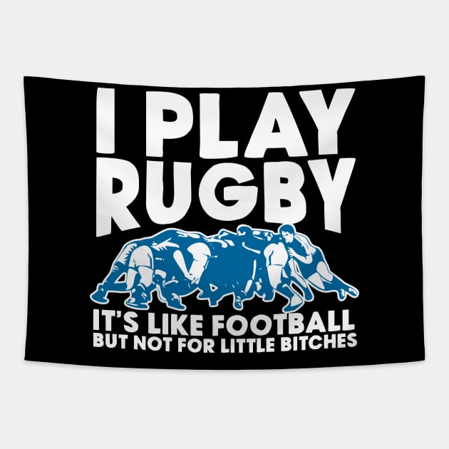 I Play Rugby Tapestry by thingsandthings