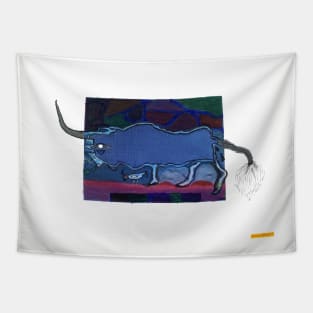 Bull On A Blue Planet. Tapestry