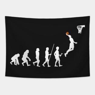 Human Evolution Basketball graphic Tapestry