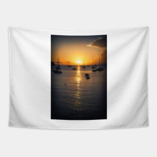 Sea Sunset Waves Tapestry