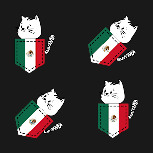 Patriotic Pocket Pussy - Cat Lover -  Mexican Patriot T-Shirt