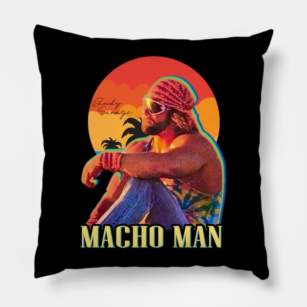 Vintage cream of the summer randy savage my legend Pillow by TJ-DECA II