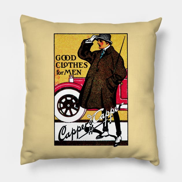 1920's Vintage Men's Clothing Pillow by historicimage