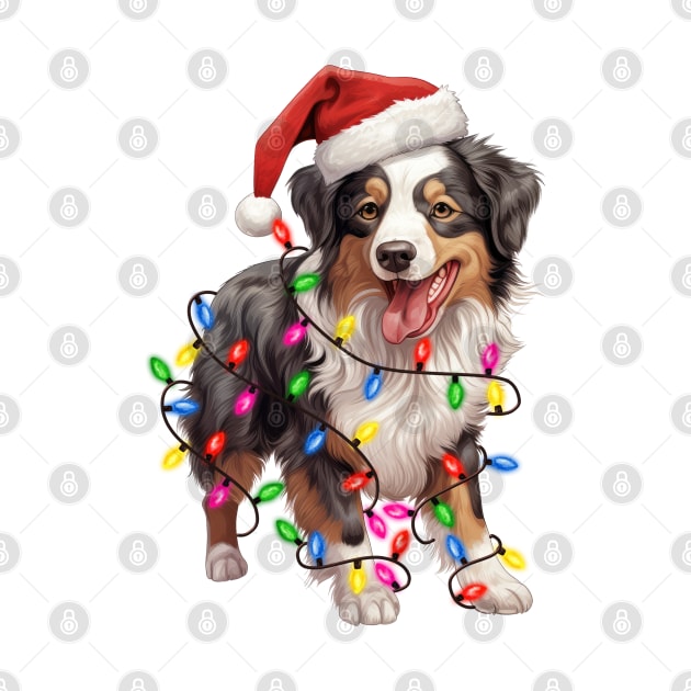 Christmas Australian Shepherd by Chromatic Fusion Studio