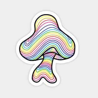 The Perfect Mushroom: Exotic Trippy Wavy Rainbow Contour Lines. Magnet