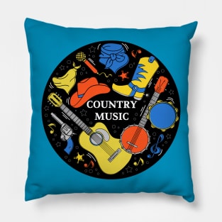 country music concept Pillow