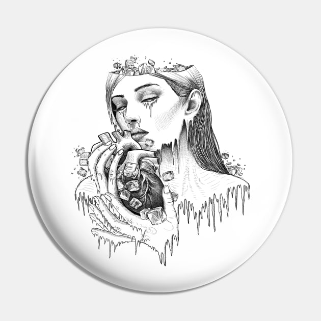 Frost illustration of woman holding ice heart. Pin by ilhnklv