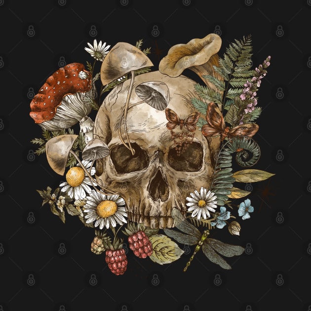 Scull flowers by Myartstor 