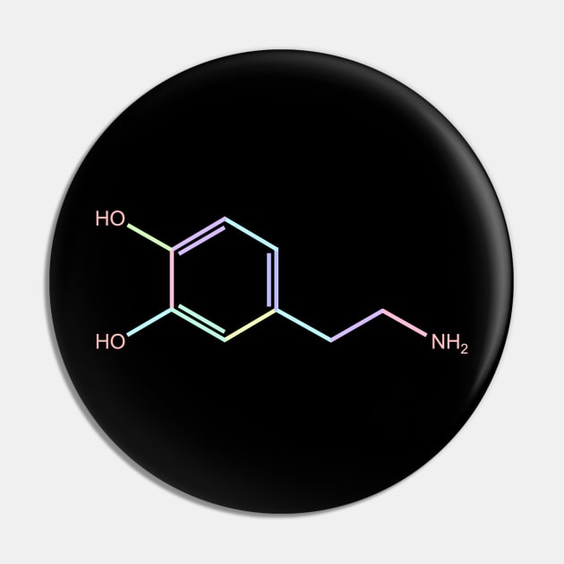 Dopamine Kawaii Pastel Rainbow Molecule Pin by ChemECool