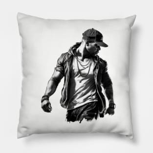 nipsey retro black and white Pillow