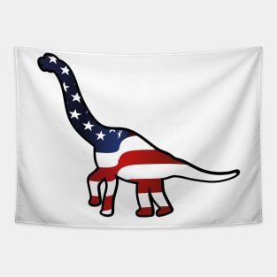 American Flag Funny Dinosaurs Tapestry