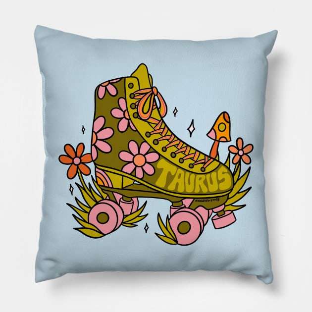 Taurus Roller Skate Pillow by Doodle by Meg