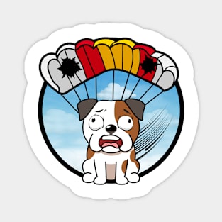 Silly bulldog has a broken parachute Magnet