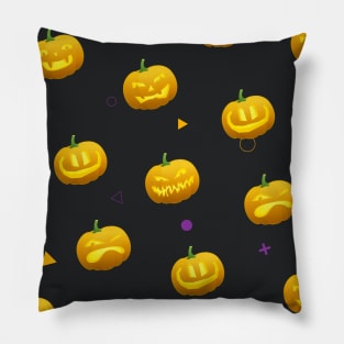 Halloween Pumpkin Faces Pillow