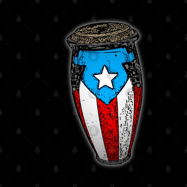 Puerto Rican Flag Conga Drum by SoLunAgua