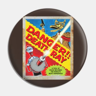 Mystery Science Rusty Barn Sign 3000 - Danger! Death Ray Pin