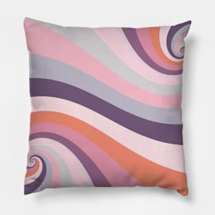 Earth Pastel Color Retro Twirl Pattern Pillow