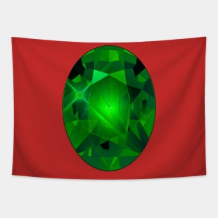 Green Oval Shape Gemstone Tapestry