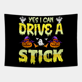 Yes I Can Drive A Stick Funny Halloween Witch Gift Idea Tapestry