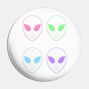 Happy Pastel Aliens Pin