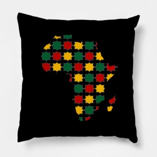 Africa map with geometric patterns colors Pillow