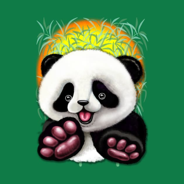 Panda Baby Bear Cute and Happy by BluedarkArt