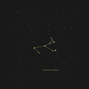 Monoceros Constellation. Gold T-Shirt