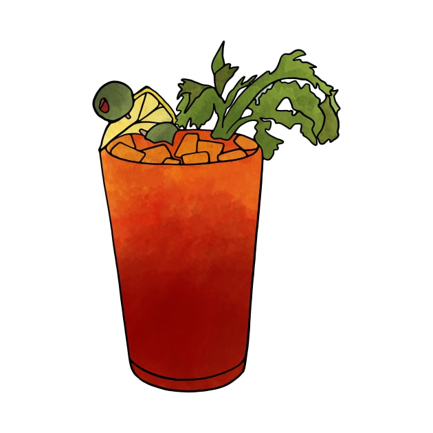 Bloody Mary Cocktail Illustration by murialbezanson