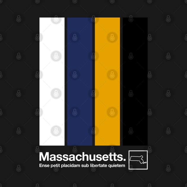 Massachusetts State Flag  // Original Minimalist Artwork Poster Design by DankFutura