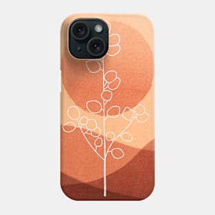 Neutral Boho Art Print, with orange sunset Phone Case