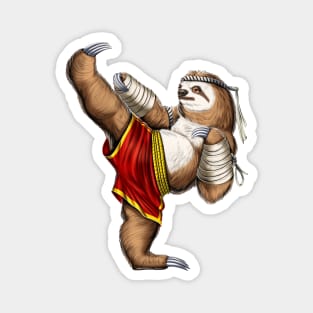 Sloth Muay Thai Fighter Magnet