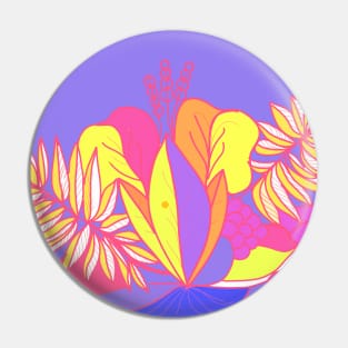 Flower and leaves tropical Pin