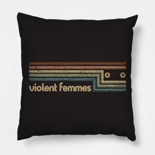 Violent Femmes Cassette Stripes Pillow