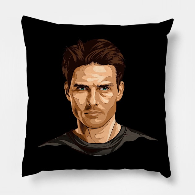 Tom Cruise Fan Art Pillow by AllWellia