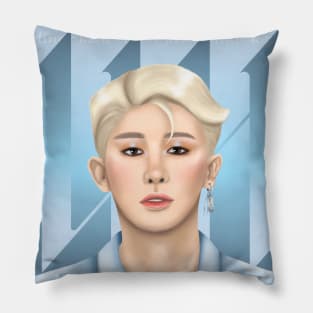 Wonho Portrait by Elinor Keat Pillow