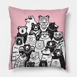 Black and White Bears Pillow