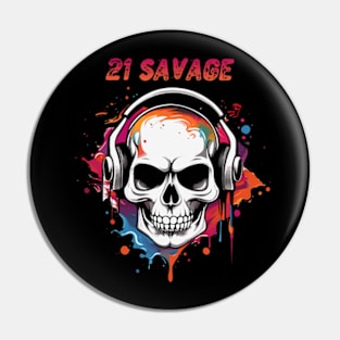 skull 21 savage Pin