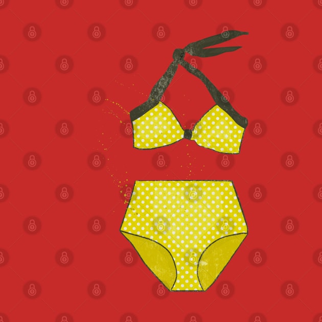 Yellow Polkadot Bikini by Sybille