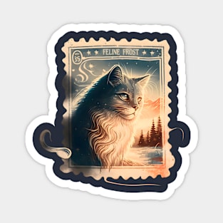 Feline Frost: The Retro Charm Magnet