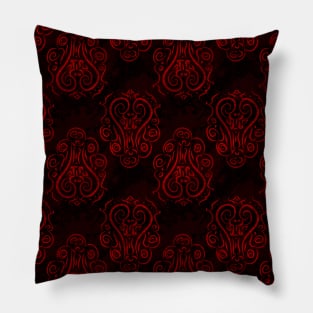Red Dark Royal Ornament Pattern Pillow